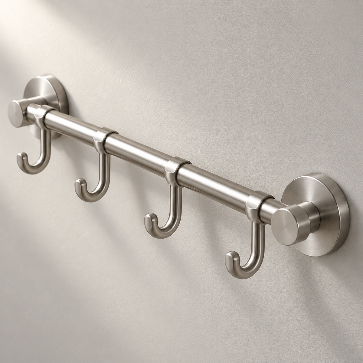 Brushed Steel Hook Rail detail view