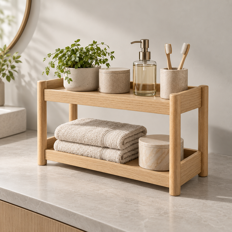 Oak Countertop Organizer