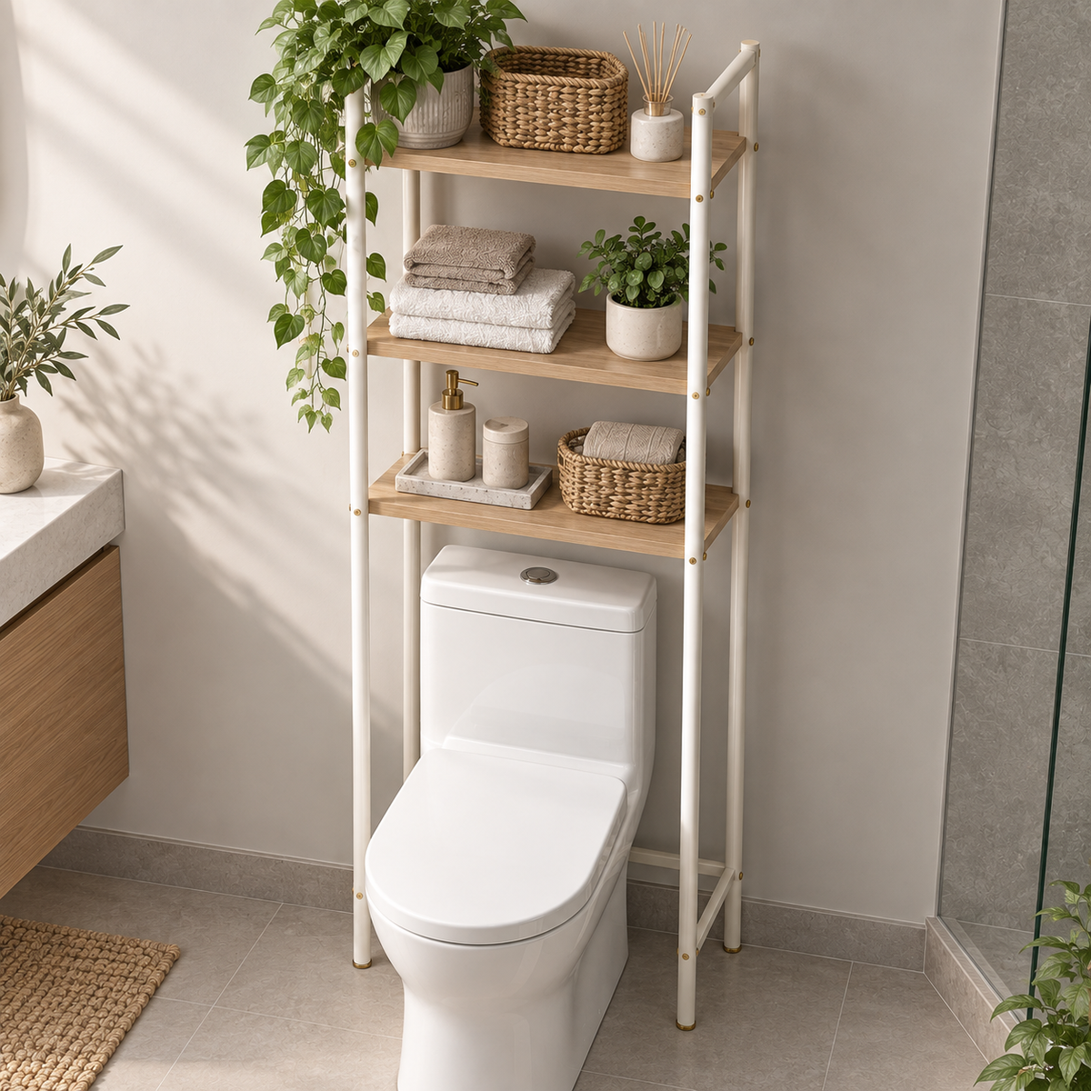 Slim Over-Toilet Rack detail view