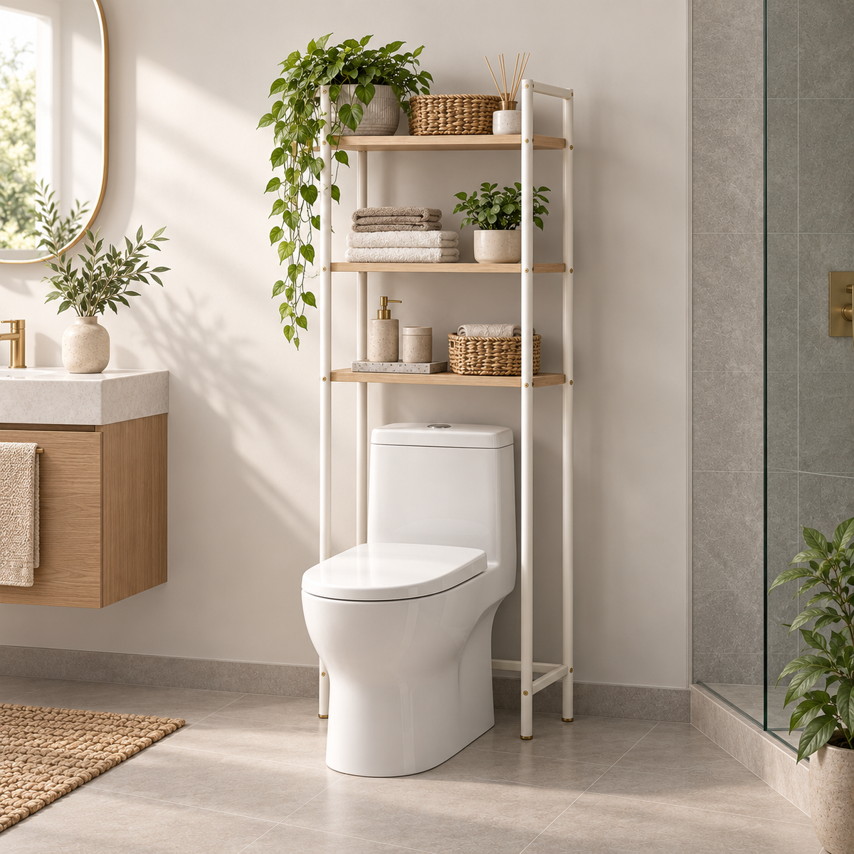 Slim Over-Toilet Rack lifestyle view