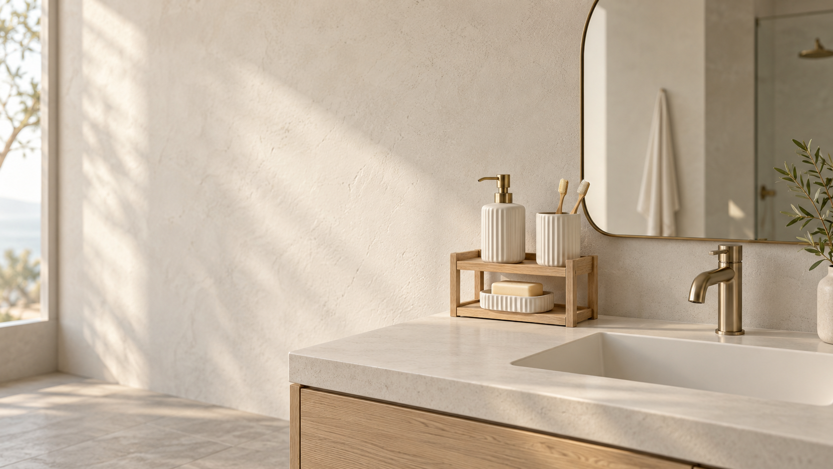 Calm bathroom with nookfoundry essentials
